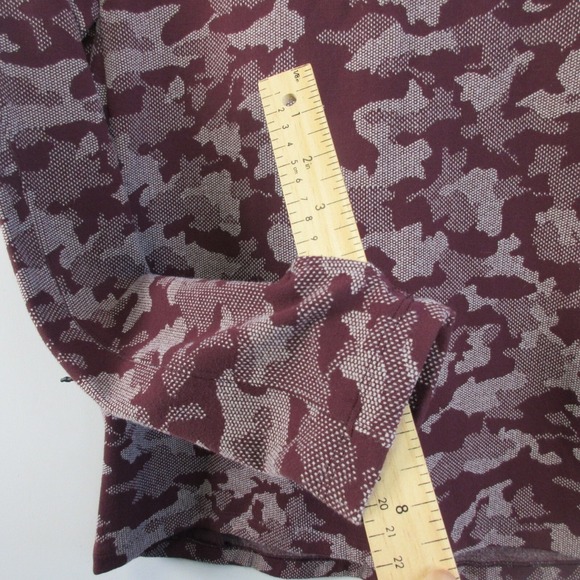 Lululemon Men Surge Warm 1/2 Zip Sweater Top S Camo Red Thumbholes Running 306 - Picture 7 of 9
